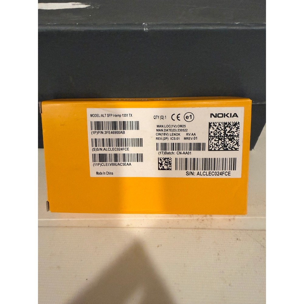 Nokia ALT‎ SFP I-temp 1551 TX 3FE46900AB Transceiver Module New Yellow Box